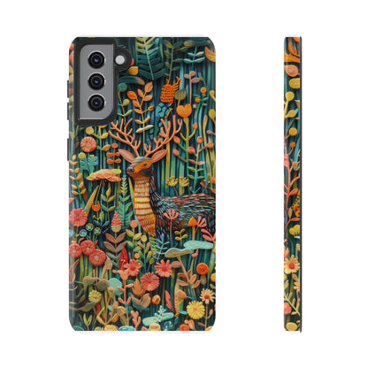 Mystical Woodland Stag iPhone Case, Vibrant Nature Scene, Artistic Protective Cover, Tough Phone Cases