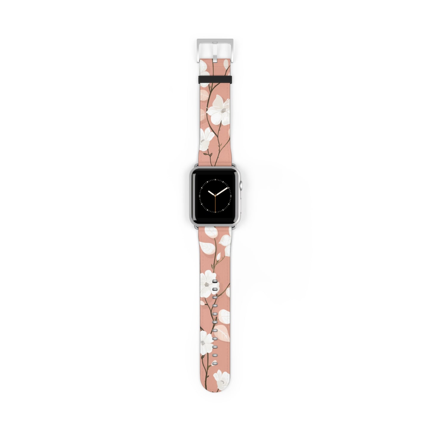 Floral Pattern Apple Watch Band, Elegant Cherry Blossom Design, Soft Pink High-Quality Silicone Strap for Stylish Wear. Apple Watch Band Apple Watch Straps For Series 4 5 6 7 8 9 ULTRA SE 38/40/41mm & 42/44/45mm Vegan Faux Leather Band