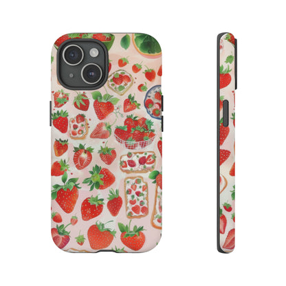 Handyhülle mit süßem Erdbeermuster, Hülle mit frischem Sommerfrucht-Design für Smartphones, robuste Hüllen 