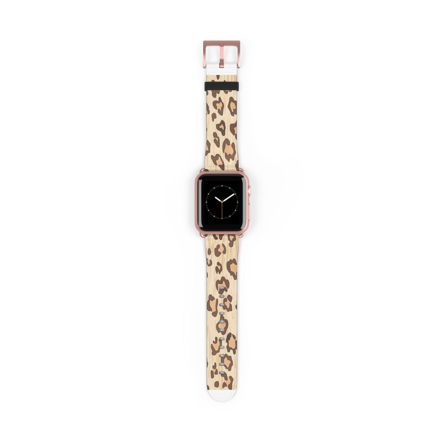 Apple Watch-Armband mit natürlichem Holzmaserungs-Leopardenmuster | Einzigartiges Armband aus Kunstholz. Apple Watch-Armband, Apple Watch-Armbänder für Serie 4, 5, 6, 7, 8, 9, ULTRA SE, 38/40/41 mm und 42/44/45 mm, veganes Kunstlederarmband 