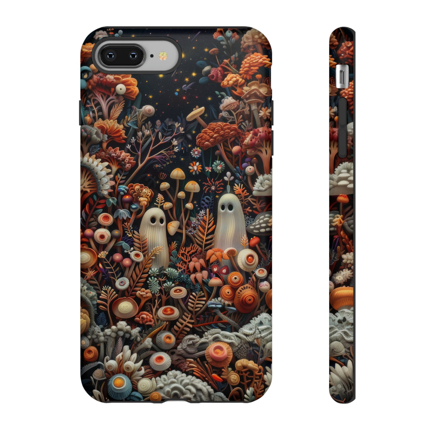 Cosmic Fantasy iPhone Case, Space-Themed Mushroom Design, Protective Cover with Galactic Charm, Tough Phone Cases