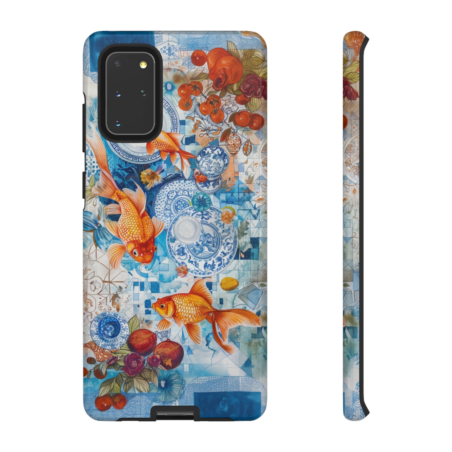 Orientalische Koi-Teich-iPhone-Hülle, traditionelles asiatisches Kunstwerk, ruhige Schutzhülle, robuste Handyhüllen 