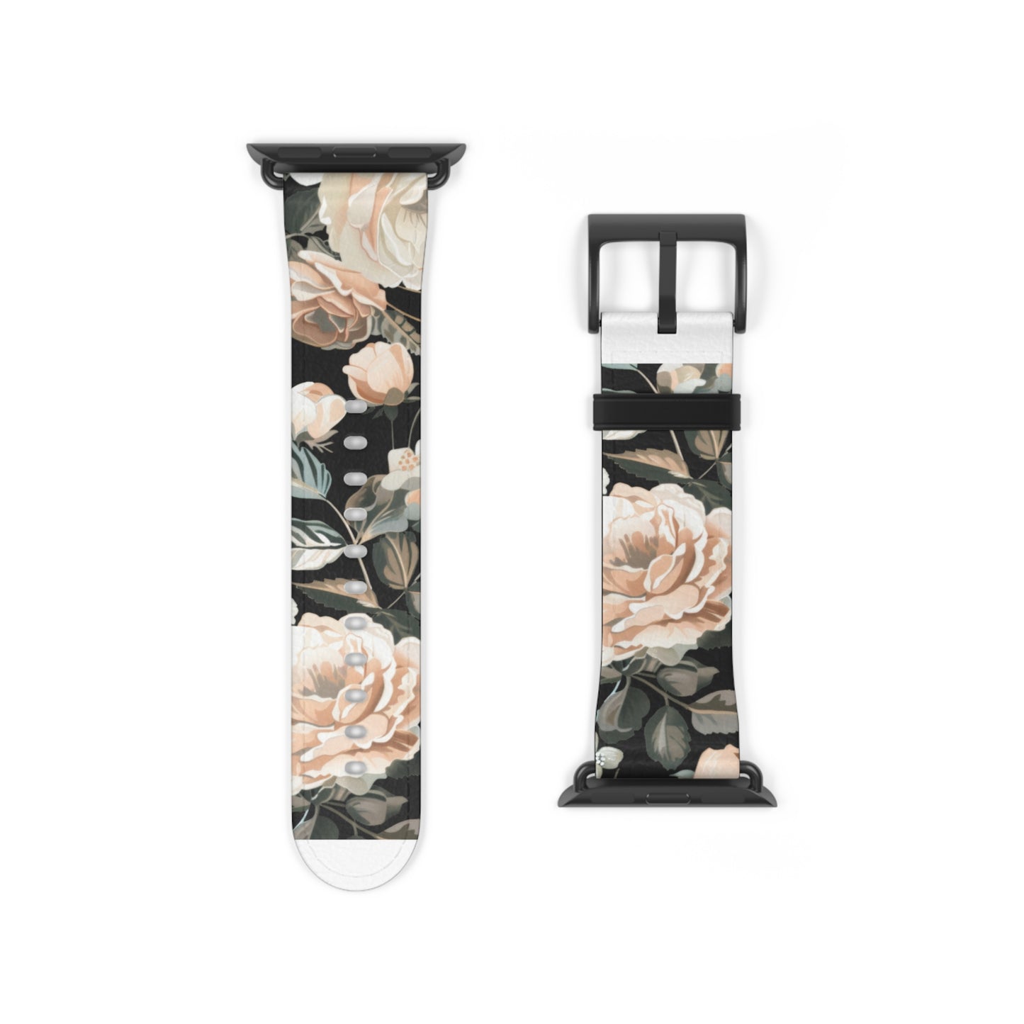 Classic Peony Elegance Apple Watch Band, Timeless Floral Print Strap, Chic Botanical Pattern Smartwatch Accessory. Apple Watch Band Apple Watch Straps For Series 4 5 6 7 8 9 ULTRA SE 38/40/41mm & 42/44/45mm Vegan Faux Leather Band