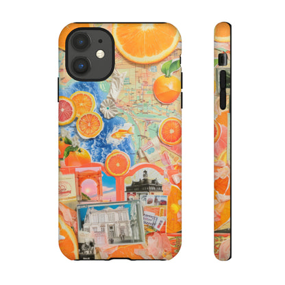 Custodia per telefono collage da viaggio Citrus Escape, design vivace per le vacanze estive per smartphone, custodie resistenti 