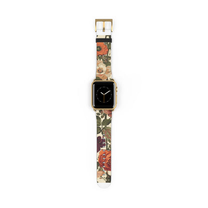 Autumn Harvest Floral Apple Watch Band | Rustic Bouquet Design Strap | Earthy Toned Smartwatch Accessory | Fall Fashion Statement Piece. Apple Watch Band Apple Watch Straps For Series 4 5 6 7 8 9 ULTRA SE 38/40/41mm & 42/44/45mm Vegan Faux Leather Band