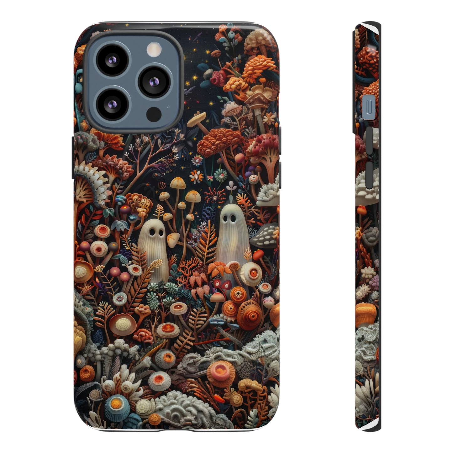 Cosmic Fantasy iPhone Case, Space-Themed Mushroom Design, Protective Cover with Galactic Charm, Tough Phone Cases