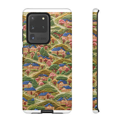 Caratteristica custodia per iPhone trapuntata in stile country, design patchwork affascinante, cover per telefono artistica e protettiva, custodie per telefono resistenti