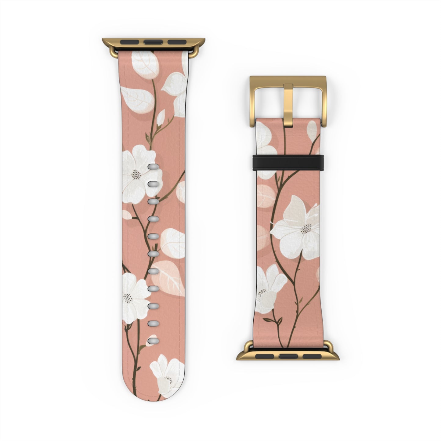 Floral Pattern Apple Watch Band, Elegant Cherry Blossom Design, Soft Pink High-Quality Silicone Strap for Stylish Wear. Apple Watch Band Apple Watch Straps For Series 4 5 6 7 8 9 ULTRA SE 38/40/41mm & 42/44/45mm Vegan Faux Leather Band