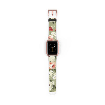 Spring Garden Floral Apple Watch Band, Vibrant Blossoms Smartwatch Strap, Fresh Botanicals Wristband Accessory. Apple Watch Band Apple Watch Straps For Series 4 5 6 7 8 9 ULTRA SE 38/40/41mm & 42/44/45mm Vegan Faux Leather Band