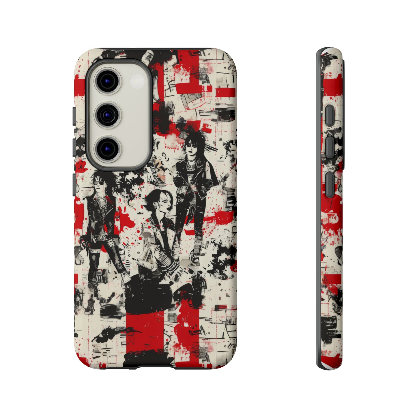 Rock Rebel Grunge-Telefonhülle, schlagfeste Hülle für Trendsetter, künstlerisches Punkrock-Design, robuste Telefonhüllen