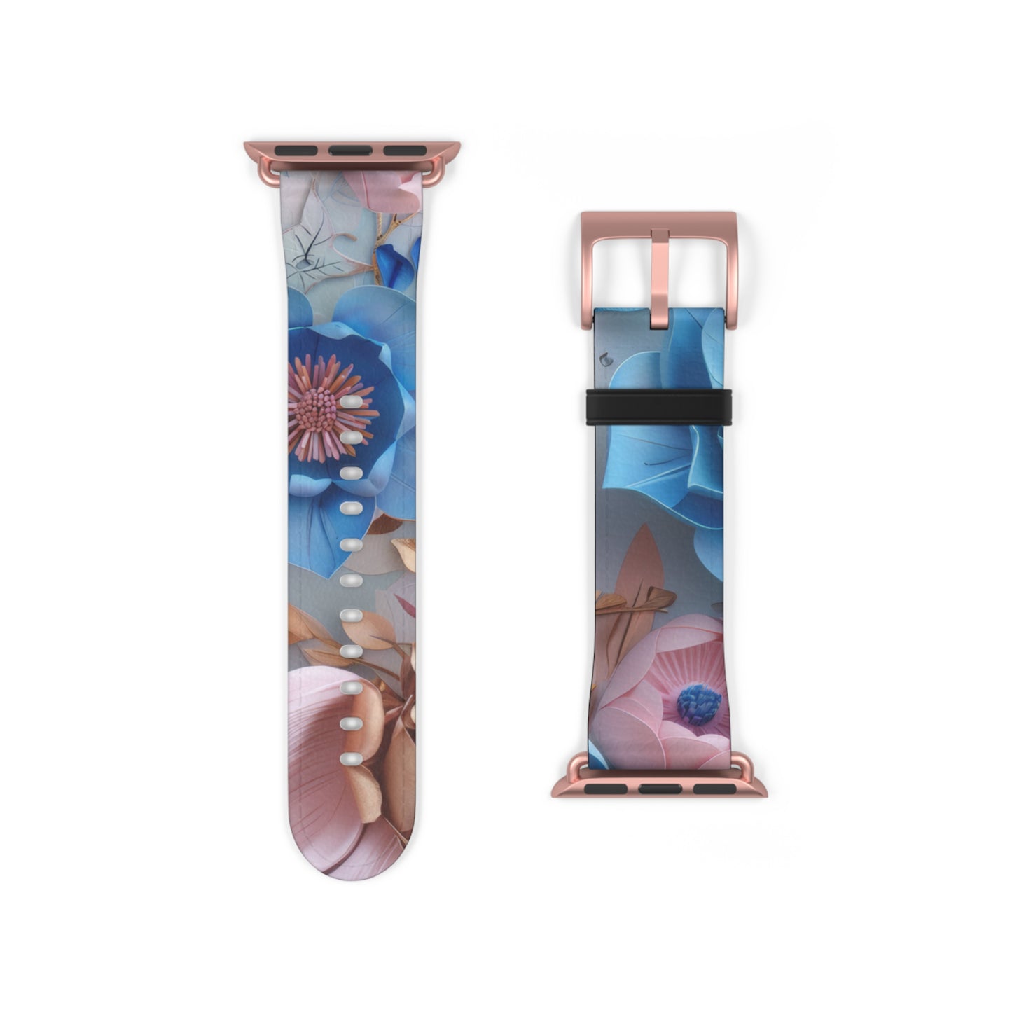 Cinturino per Apple Watch Serene Blue Botanicals, design floreale tranquillo, accessorio rilassante per smartwatch. Cinturino Apple Watch Cinturini Apple Watch per serie 4 5 6 7 8 9 ULTRA SE 38/40/41 mm e 42/44/45 mm Cinturino in ecopelle vegana