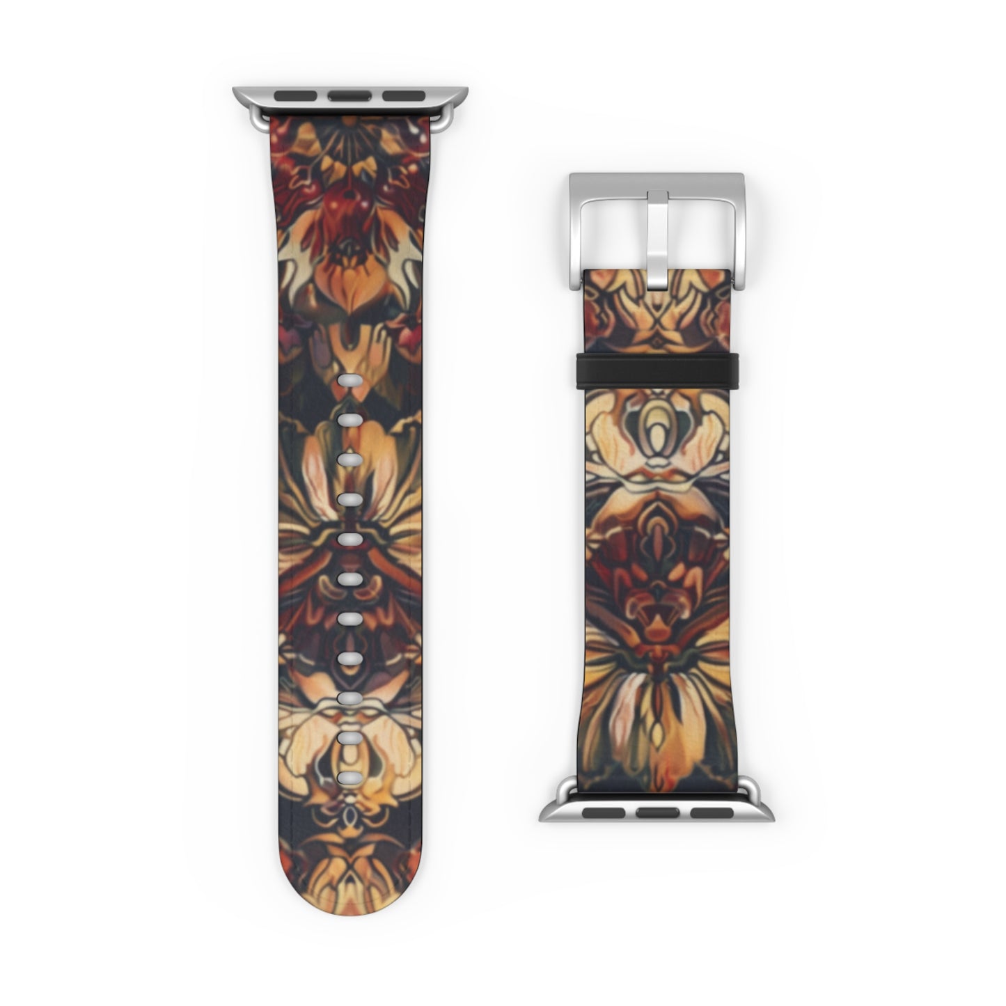 Renaissance Art Inspired Apple Watch Band, Classic Floral Tapestry Design, Elegant Accessory for Art Historians and Aficionados. Apple Watch Band Apple Watch Straps For Series 4 5 6 7 8 9 ULTRA SE 38/40/41mm & 42/44/45mm Vegan Faux Leather Band