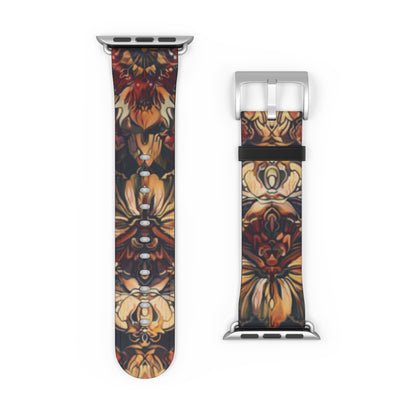 Renaissance Art Inspired Apple Watch Band, Classic Floral Tapestry Design, Elegant Accessory for Art Historians and Aficionados. Apple Watch Band Apple Watch Straps For Series 4 5 6 7 8 9 ULTRA SE 38/40/41mm & 42/44/45mm Vegan Faux Leather Band