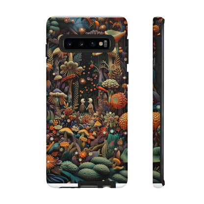 Custodia per telefono Foresta incantata, Design mistico di funghi e foglie, Cover protettiva magica per telefono, Custodie per telefono resistenti