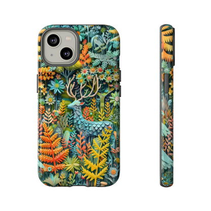 Zauberhafte Waldhirsch iPhone Hülle, Zauberhaftes Fauna- und Flora-Design, Schützende, von der Natur inspirierte Hülle, Robuste Handyhüllen