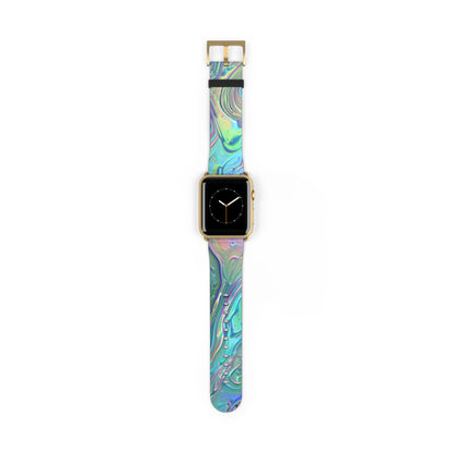 Iridescent Swirl Apple Watch Strap, Holographic Marbled Band, Mesmerizing Accessory for a Futuristic Style Statement. Apple Watch Band Apple Watch Straps For Series 4 5 6 7 8 9 ULTRA SE 38/40/41mm & 42/44/45mm Vegan Faux Leather Band