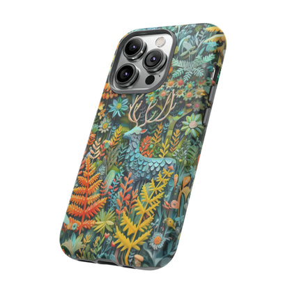 Zauberhafte Waldhirsch iPhone Hülle, Zauberhaftes Fauna- und Flora-Design, Schützende, von der Natur inspirierte Hülle, Robuste Handyhüllen