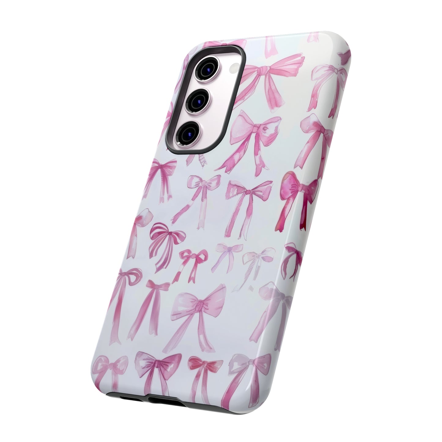 Pretty Pink Bows Phone Case, Feminine Ribbon Design Cover for Smartphones, Charming Accessory, Tough Phone Cases