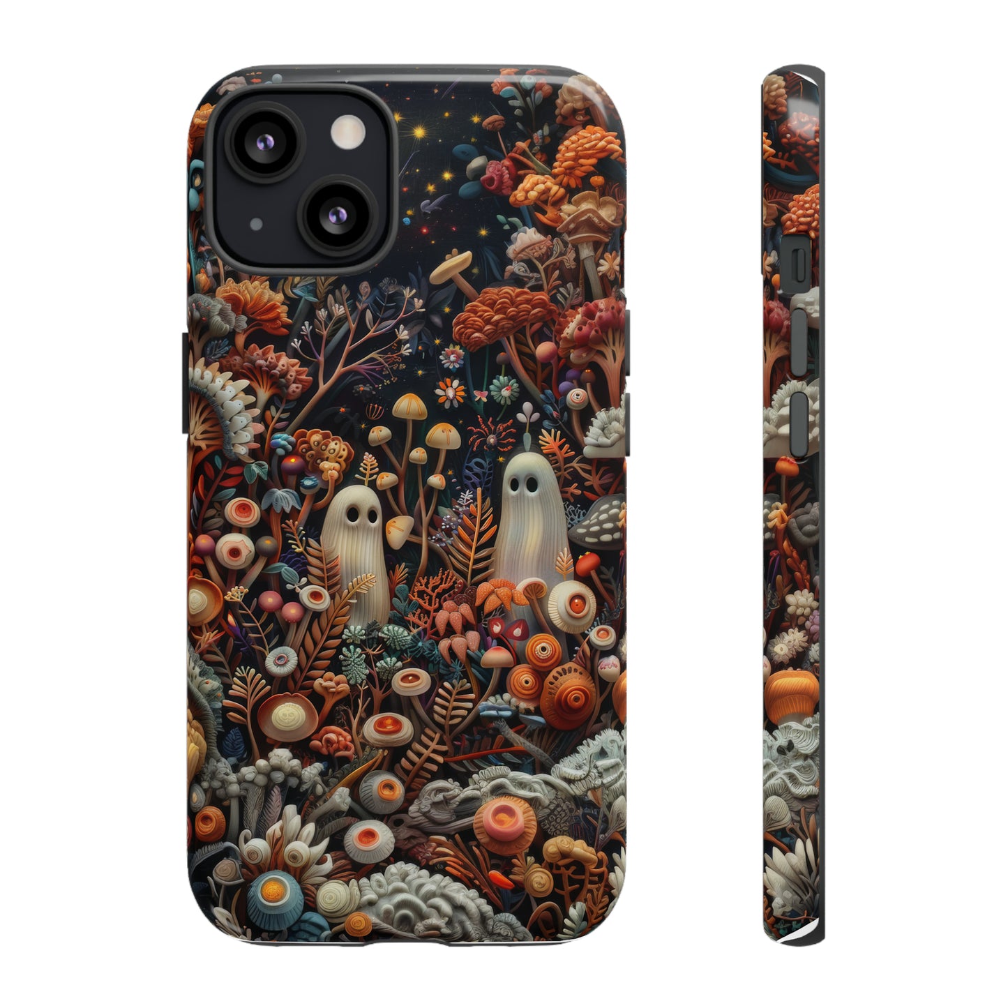 Cosmic Fantasy iPhone Case, Space-Themed Mushroom Design, Protective Cover with Galactic Charm, Tough Phone Cases