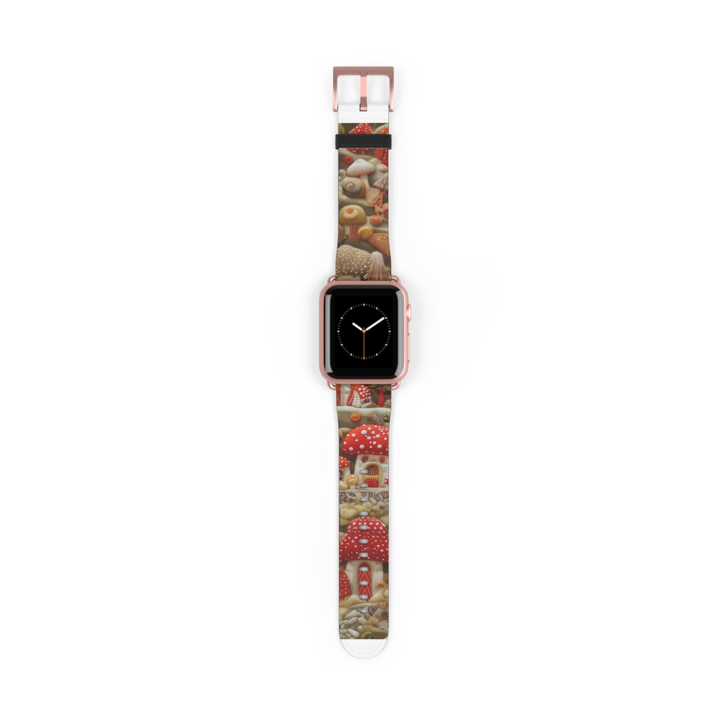 Stravagante cinturino per Apple Watch con fungo da fiaba, design foresta incantata, accessorio magico per smartwatch. Cinturino Apple Watch Cinturini Apple Watch per serie 4 5 6 7 8 9 ULTRA SE 38/40/41 mm e 42/44/45 mm Cinturino in ecopelle vegana