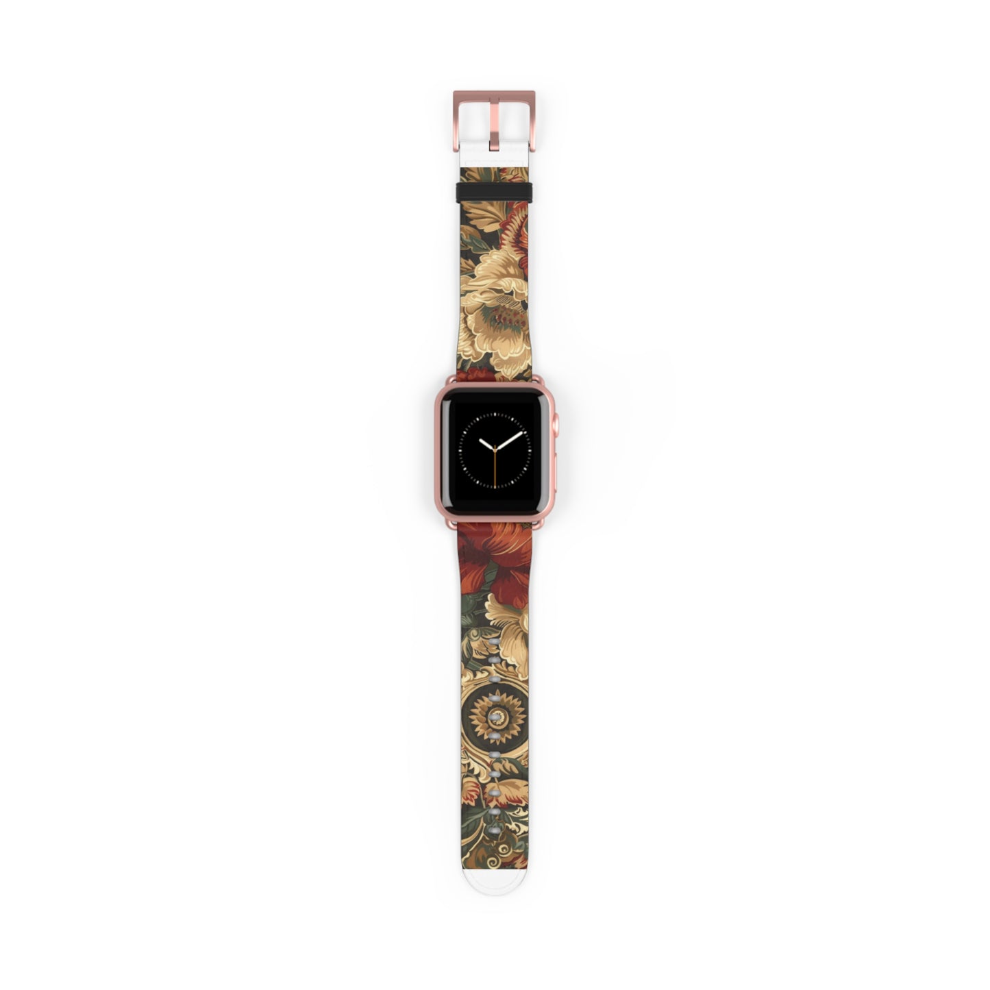 Renaissance Tapestry Floral Apple Watch Band | Klassisches Armband mit verziertem Stoffmuster. Apple Watch Band Apple Watch Armbänder für Serie 4 5 6 7 8 9 ULTRA SE 38/40/41 mm und 42/44/45 mm veganes Kunstlederband 