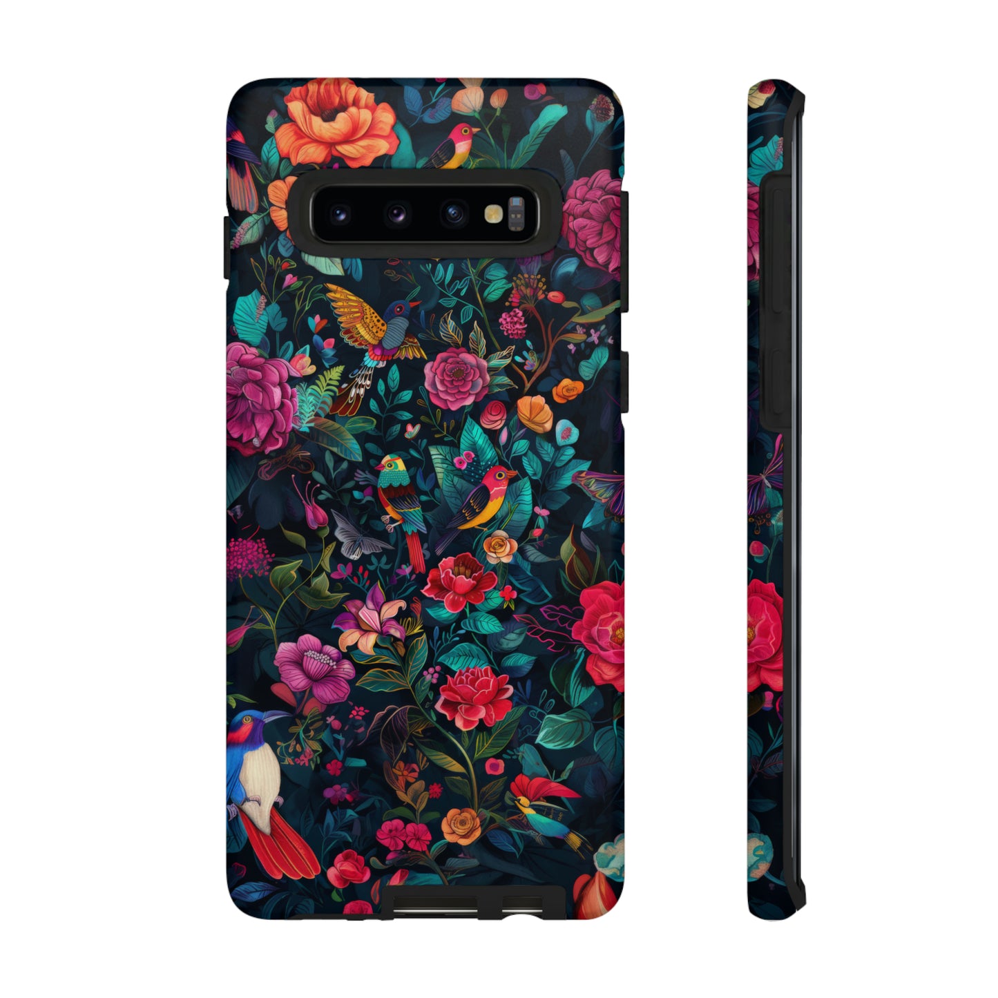 Tropische Vögel und Blüten iPhone Hülle, Exotisches Blumenparadies, Lebendige Schutzhülle, Robuste Handyhülle