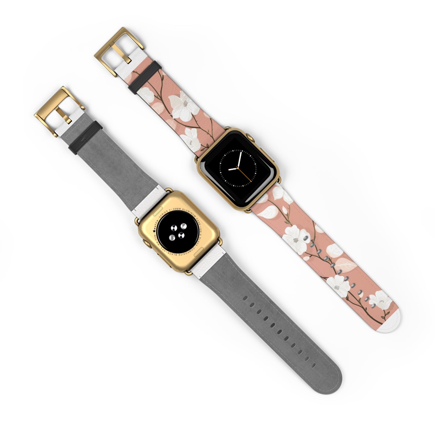 Floral Pattern Apple Watch Band, Elegant Cherry Blossom Design, Soft Pink High-Quality Silicone Strap for Stylish Wear. Apple Watch Band Apple Watch Straps For Series 4 5 6 7 8 9 ULTRA SE 38/40/41mm & 42/44/45mm Vegan Faux Leather Band