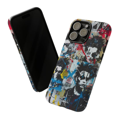 Urban Punk Graffiti Art Phone Case, Durable Protective Cover for Latest Models, Eye-Catching Street Style Accessory, Tough Cases