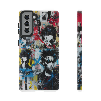 Urban Punk Graffiti Art Phone Case, Durable Protective Cover for Latest Models, Eye-Catching Street Style Accessory, Tough Cases