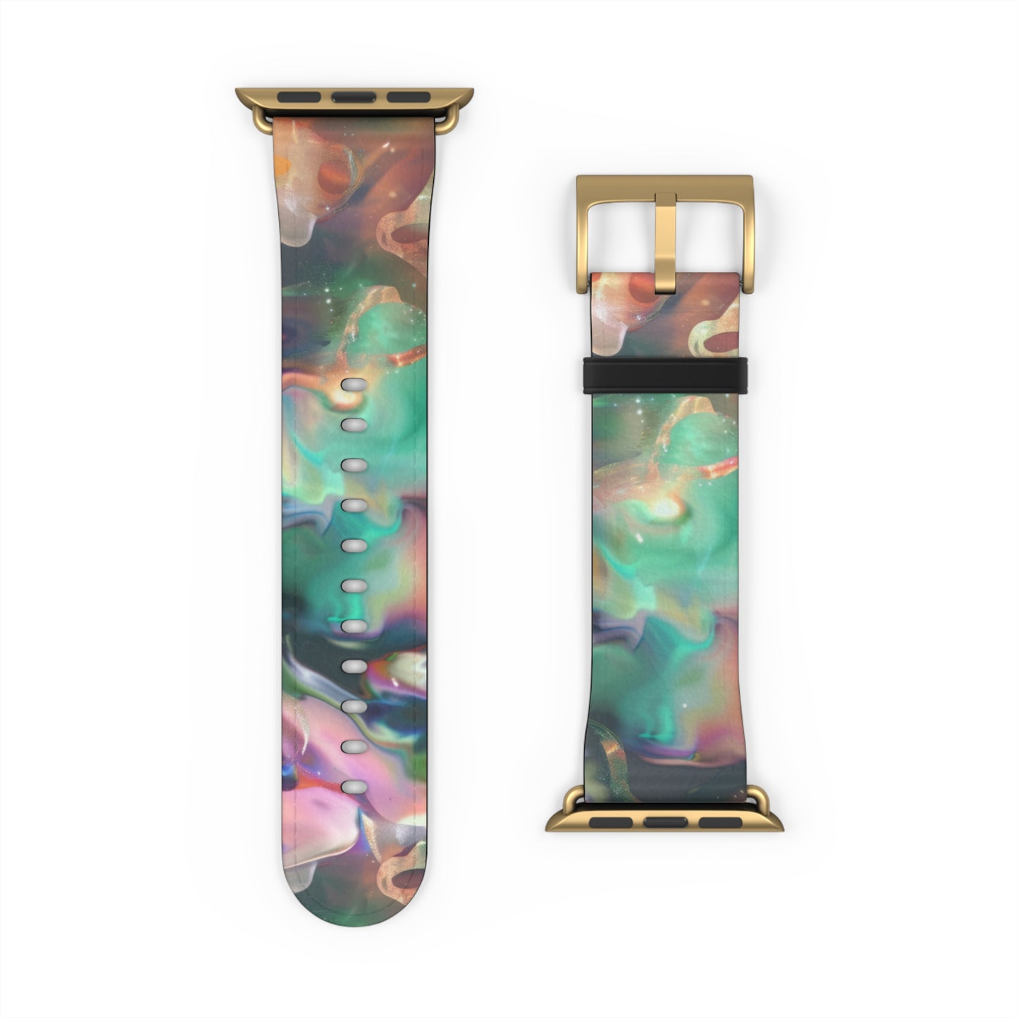 Iridescent Dreams Apple Watch Strap, Mesmerizing Swirl Pattern Band, Unique Holographic Accessory for a Dazzling Look. Apple Watch Band Apple Watch Straps For Series 4 5 6 7 8 9 ULTRA SE 38/40/41mm & 42/44/45mm Vegan Faux Leather Band