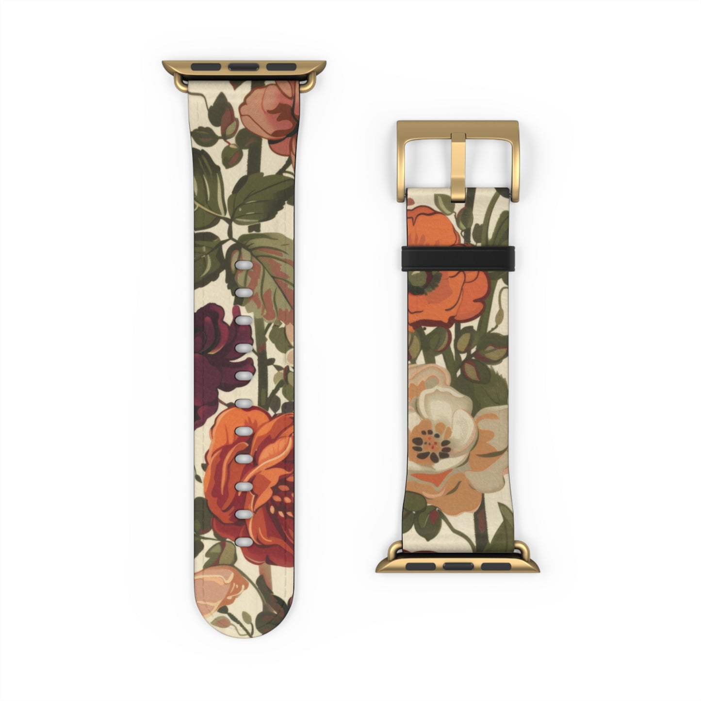 Autumn Harvest Floral Apple Watch Band | Rustic Bouquet Design Strap | Earthy Toned Smartwatch Accessory | Fall Fashion Statement Piece. Apple Watch Band Apple Watch Straps For Series 4 5 6 7 8 9 ULTRA SE 38/40/41mm & 42/44/45mm Vegan Faux Leather Band