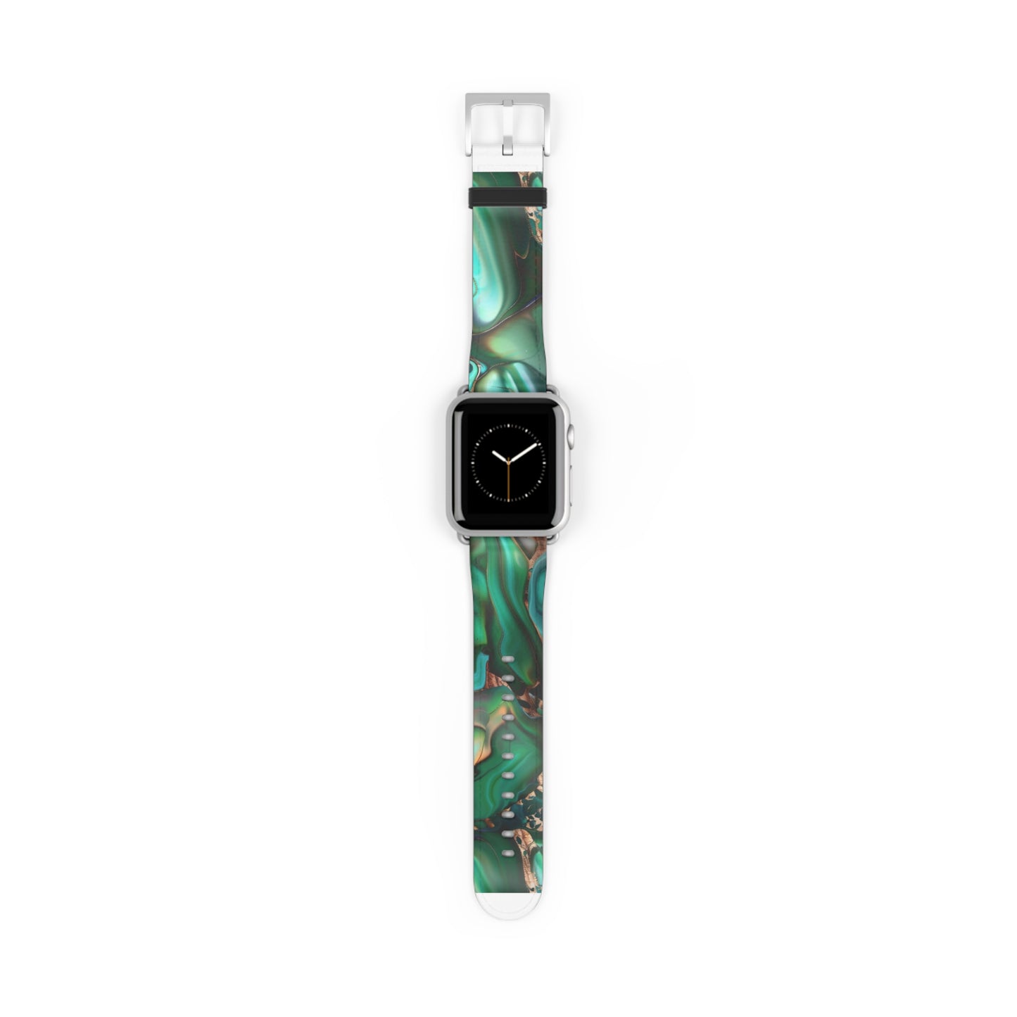 Cinturino per Apple Watch con ricciolo in marmo smeraldo | Lussuoso cinturino da polso astratto verde. Cinturino Apple Watch Cinturini Apple Watch per serie 4 5 6 7 8 9 ULTRA SE 38/40/41 mm e 42/44/45 mm Cinturino in ecopelle vegana 