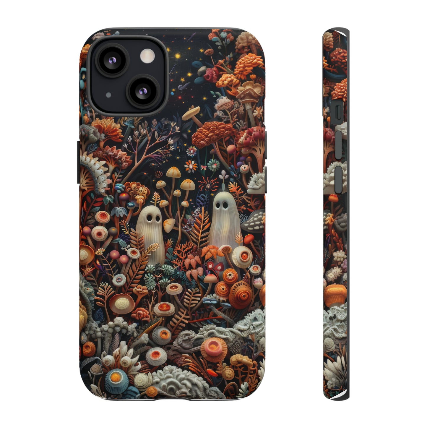 Cosmic Fantasy iPhone Case, Space-Themed Mushroom Design, Protective Cover with Galactic Charm, Tough Phone Cases