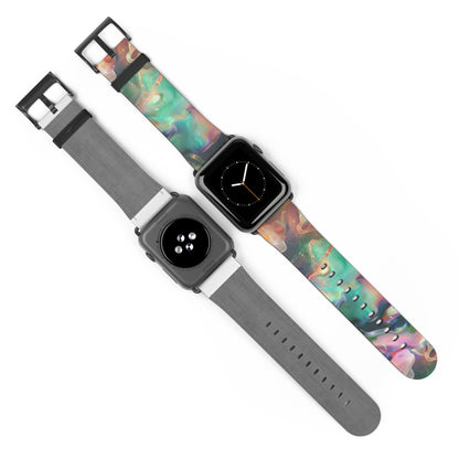 Iridescent Dreams Apple Watch Strap, Mesmerizing Swirl Pattern Band, Unique Holographic Accessory for a Dazzling Look. Apple Watch Band Apple Watch Straps For Series 4 5 6 7 8 9 ULTRA SE 38/40/41mm & 42/44/45mm Vegan Faux Leather Band