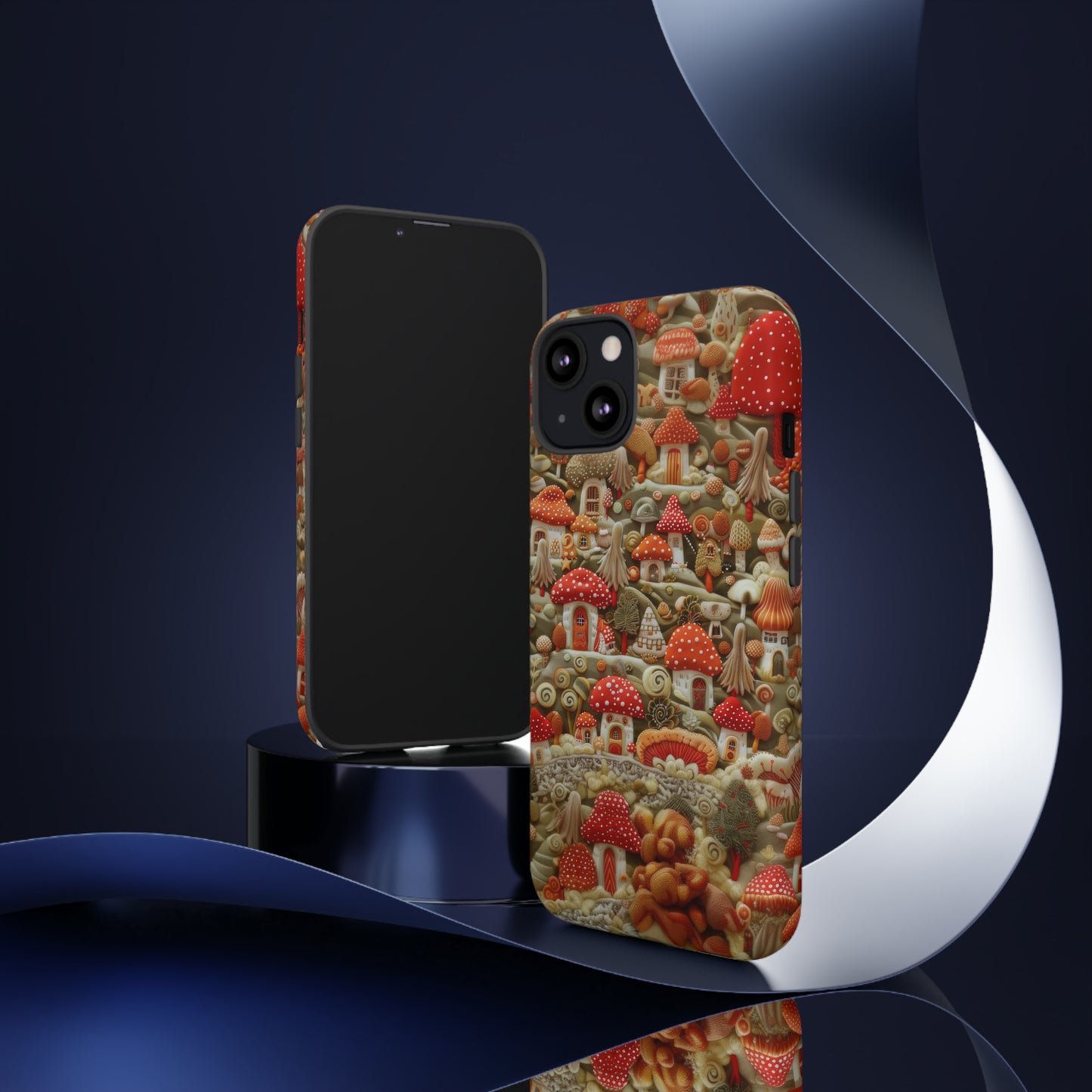 Custodia per iPhone Il villaggio dei funghi incantati, grafica con funghi fantasy, custodia protettiva unica, custodie per telefoni resistenti