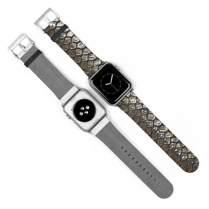 Luxurious Snakeskin Apple Watch Band, Chic Reptile Print Accessory, High-End Fashion Watch Band, Unique Style Gift. Apple Watch Band Apple Watch Straps For Series 4 5 6 7 8 9 ULTRA SE 38/40/41mm & 42/44/45mm Vegan Faux Leather Band