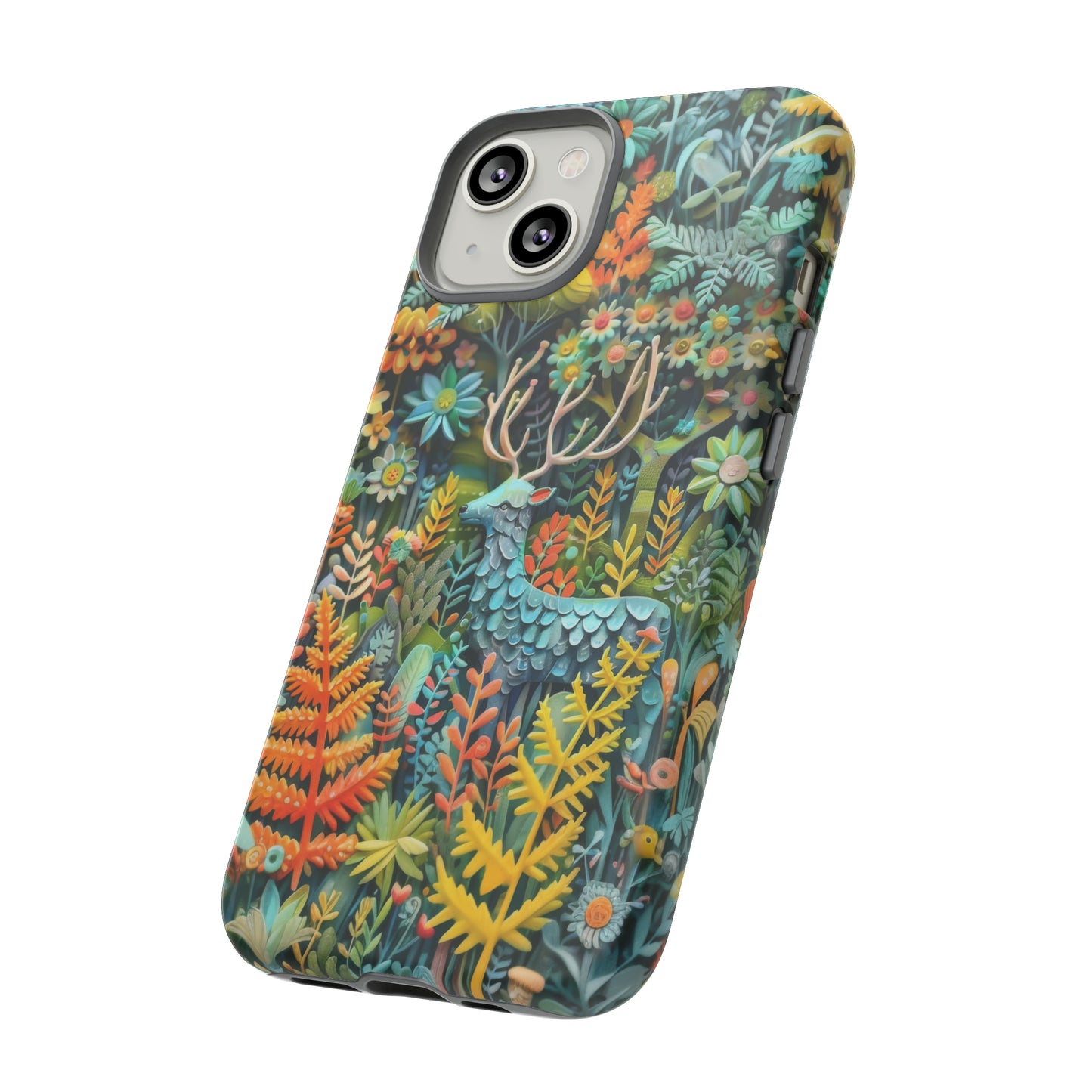 Zauberhafte Waldhirsch iPhone Hülle, Zauberhaftes Fauna- und Flora-Design, Schützende, von der Natur inspirierte Hülle, Robuste Handyhüllen