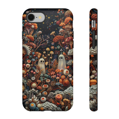 Cosmic Fantasy iPhone Case, Space-Themed Mushroom Design, Protective Cover with Galactic Charm, Tough Phone Cases