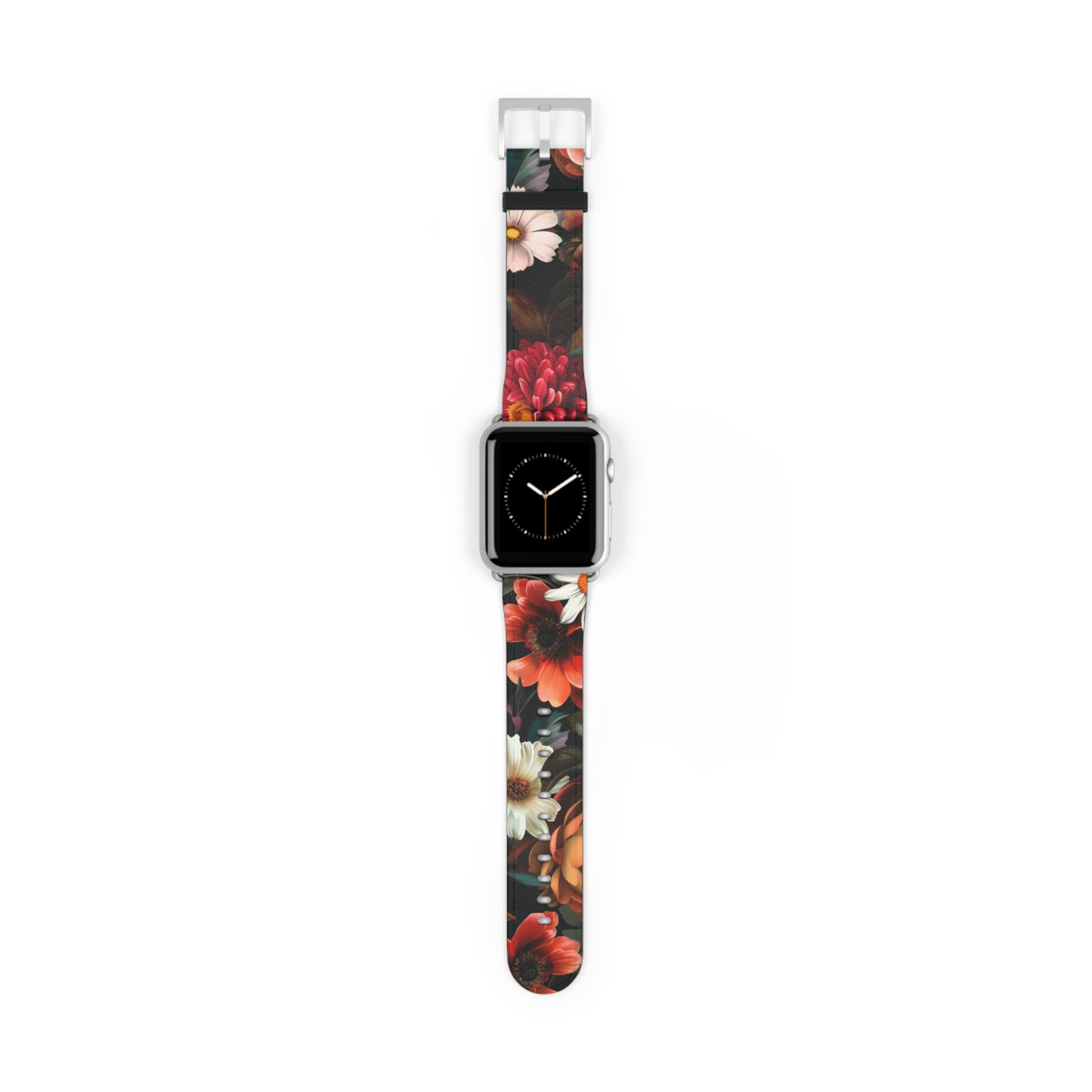 Autumn Bloom Elegance Apple Watch Band, Fall Flower Symphony Smartwatch Strap, Rich Floral Tapestry Wristband Accessory. Apple Watch Band Apple Watch Straps For Series 4 5 6 7 8 9 ULTRA SE 38/40/41mm & 42/44/45mm Vegan Faux Leather Band