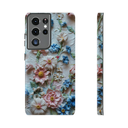 Florale Handyhülle, 3D Blumentextur Handyhülle, Schützendes &amp; stylisches Smartphone Accessoire, Robuste Handyhüllen 