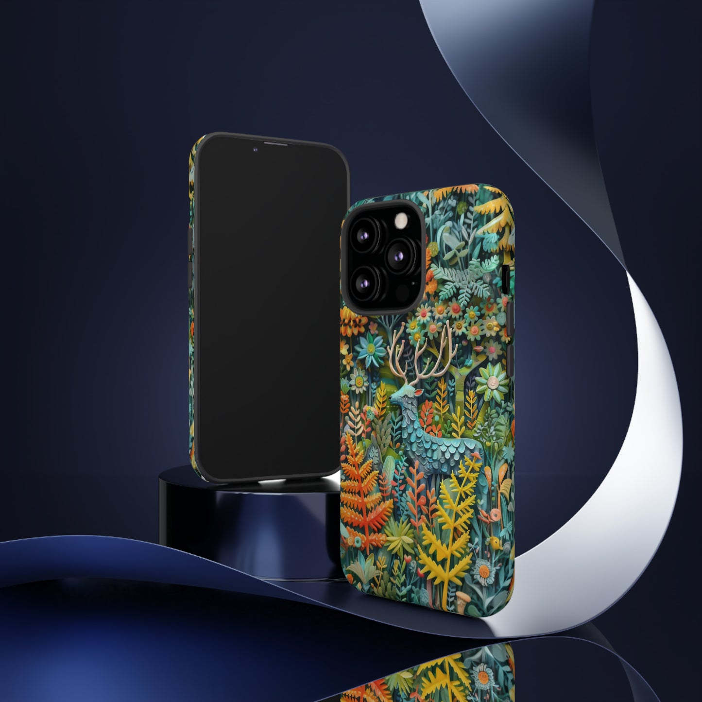 Zauberhafte Waldhirsch iPhone Hülle, Zauberhaftes Fauna- und Flora-Design, Schützende, von der Natur inspirierte Hülle, Robuste Handyhüllen