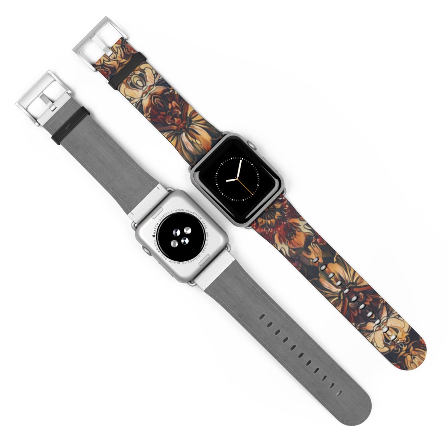 Renaissance Art Inspired Apple Watch Band, Classic Floral Tapestry Design, Elegant Accessory for Art Historians and Aficionados. Apple Watch Band Apple Watch Straps For Series 4 5 6 7 8 9 ULTRA SE 38/40/41mm & 42/44/45mm Vegan Faux Leather Band