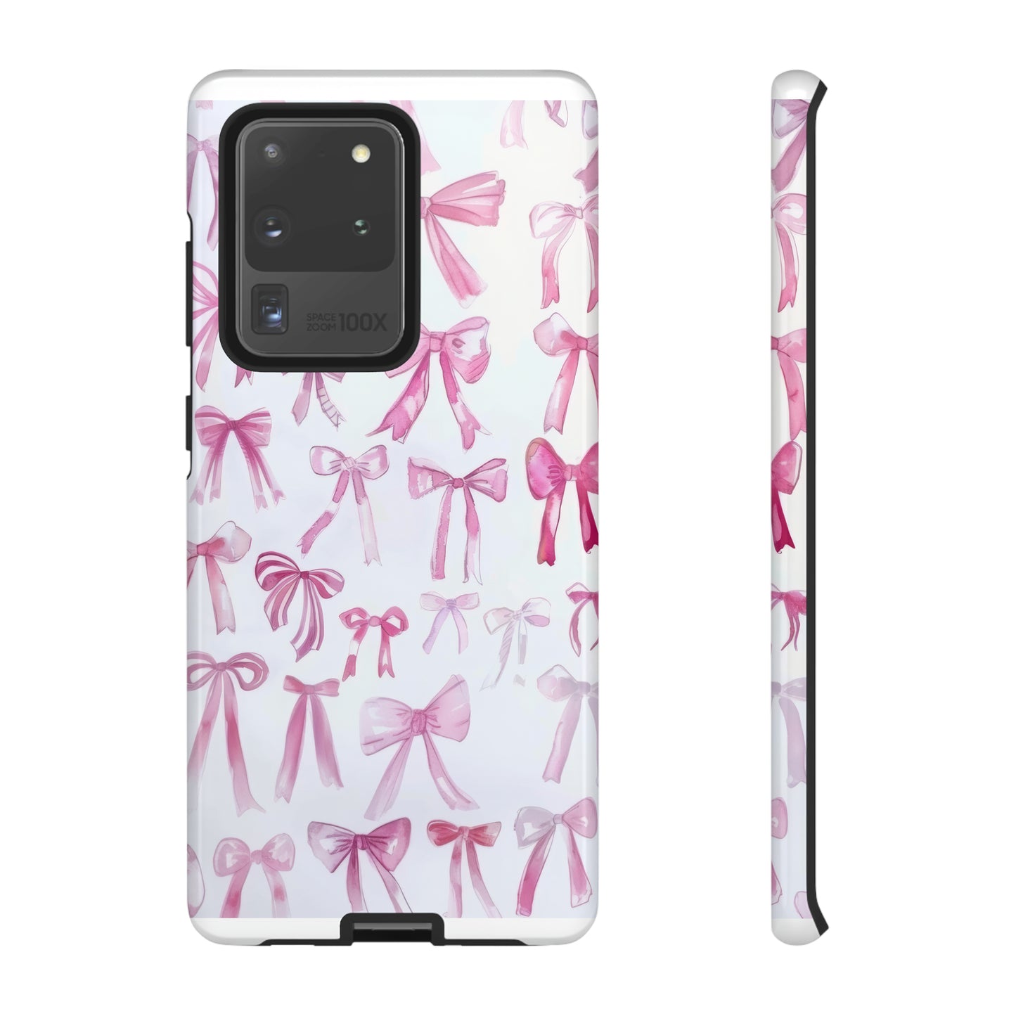 Pretty Pink Bows Phone Case, Feminine Ribbon Design Cover for Smartphones, Charming Accessory, Tough Phone Cases