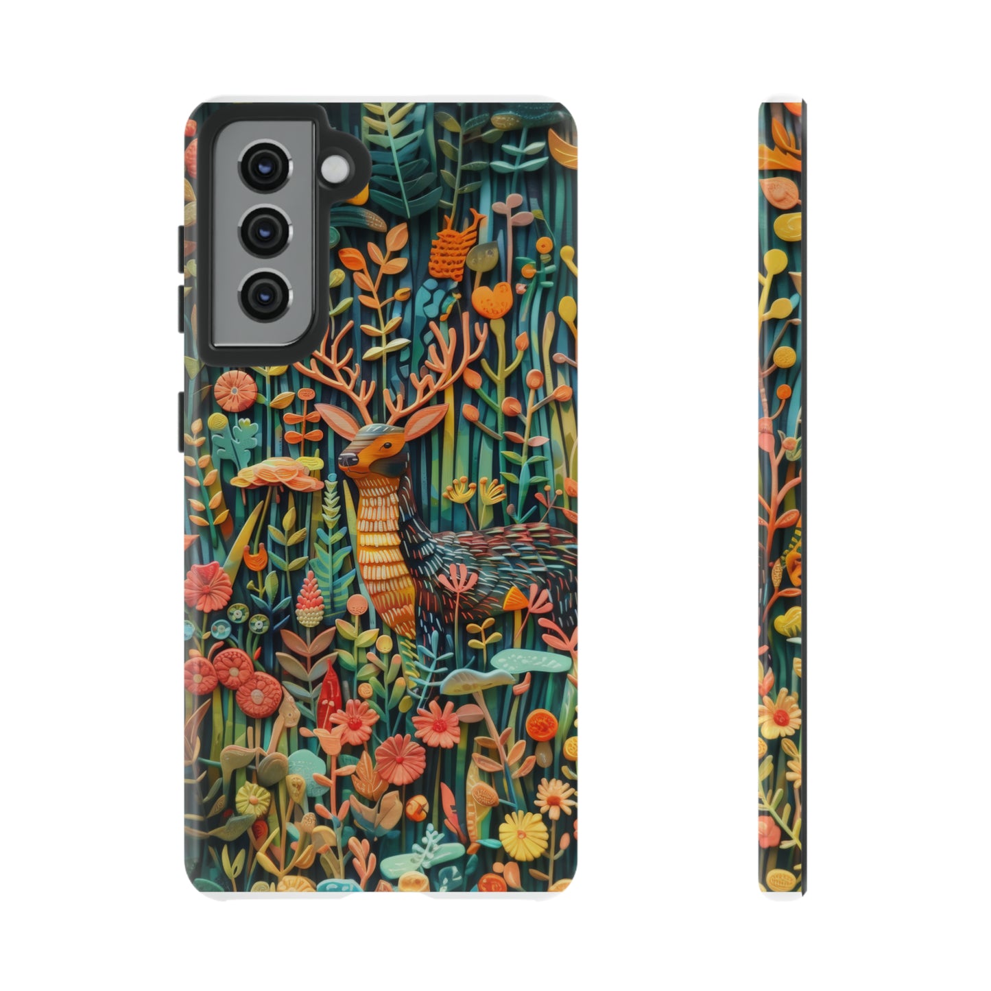 Mystical Woodland Stag iPhone Case, Vibrant Nature Scene, Artistic Protective Cover, Tough Phone Cases