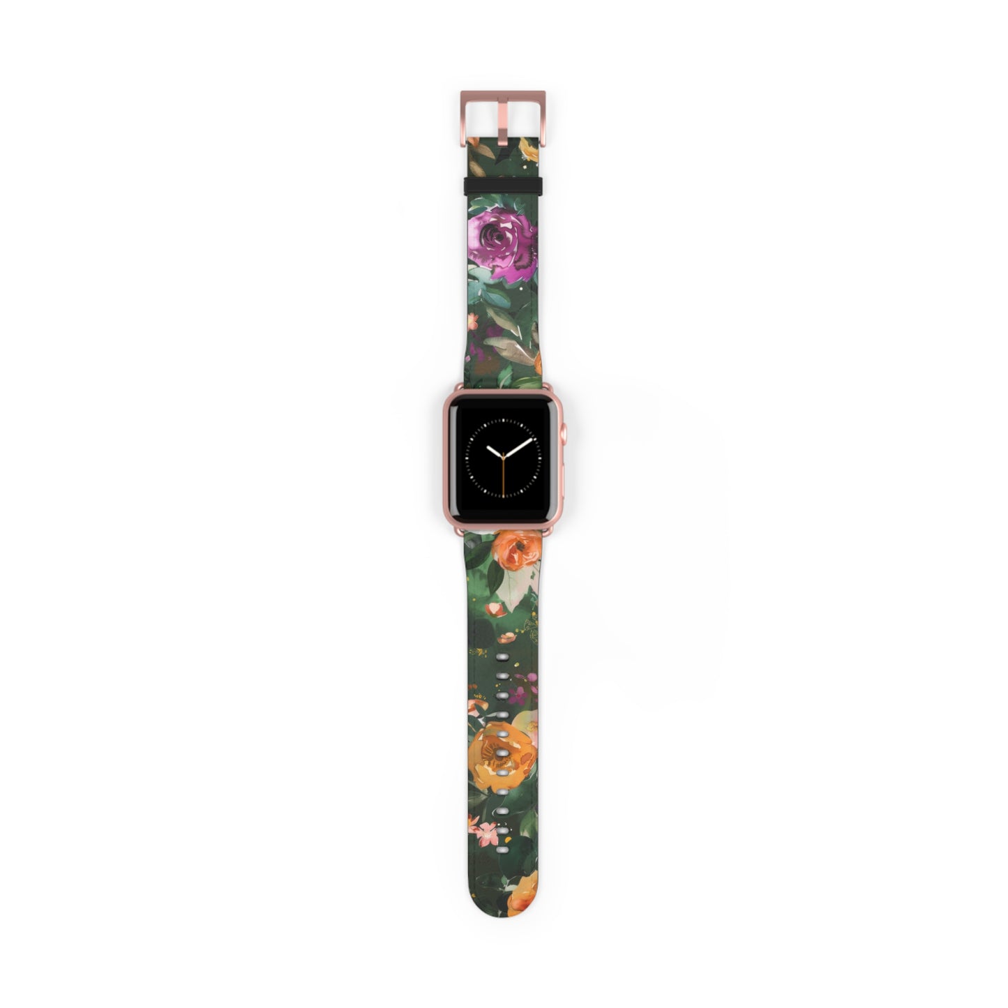 Floral Elegance Apple Watch Band, Vibrant Blossom Design Smartwatch Strap, Chic Rose Garden Wristband Accessory for Spring Apple Watch Band. Apple Watch Straps For Series 4 5 6 7 8 9 ULTRA SE 38/40/41mm & 42/44/45mm Vegan Faux Leather Band