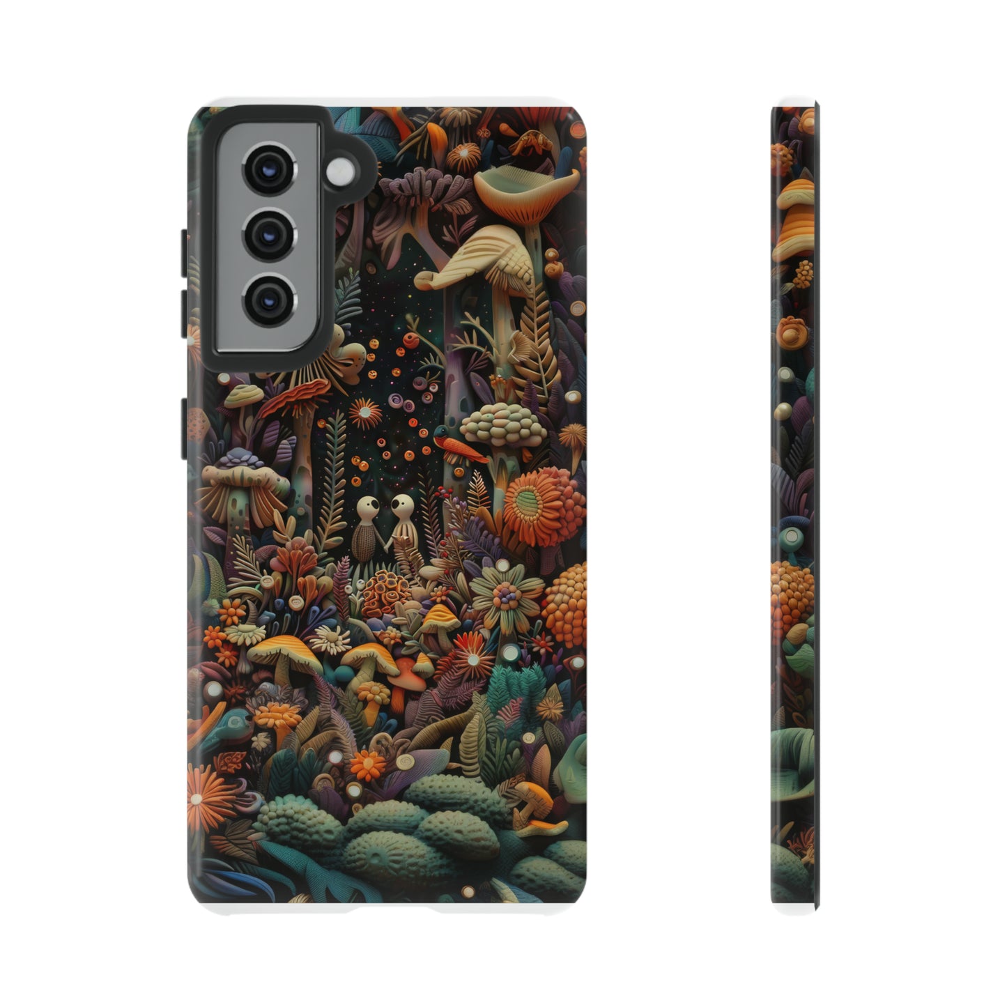 Custodia per telefono Foresta incantata, Design mistico di funghi e foglie, Cover protettiva magica per telefono, Custodie per telefono resistenti