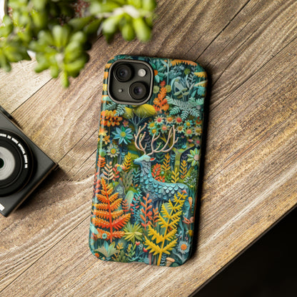 Zauberhafte Waldhirsch iPhone Hülle, Zauberhaftes Fauna- und Flora-Design, Schützende, von der Natur inspirierte Hülle, Robuste Handyhüllen