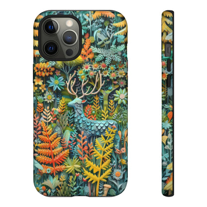 Zauberhafte Waldhirsch iPhone Hülle, Zauberhaftes Fauna- und Flora-Design, Schützende, von der Natur inspirierte Hülle, Robuste Handyhüllen