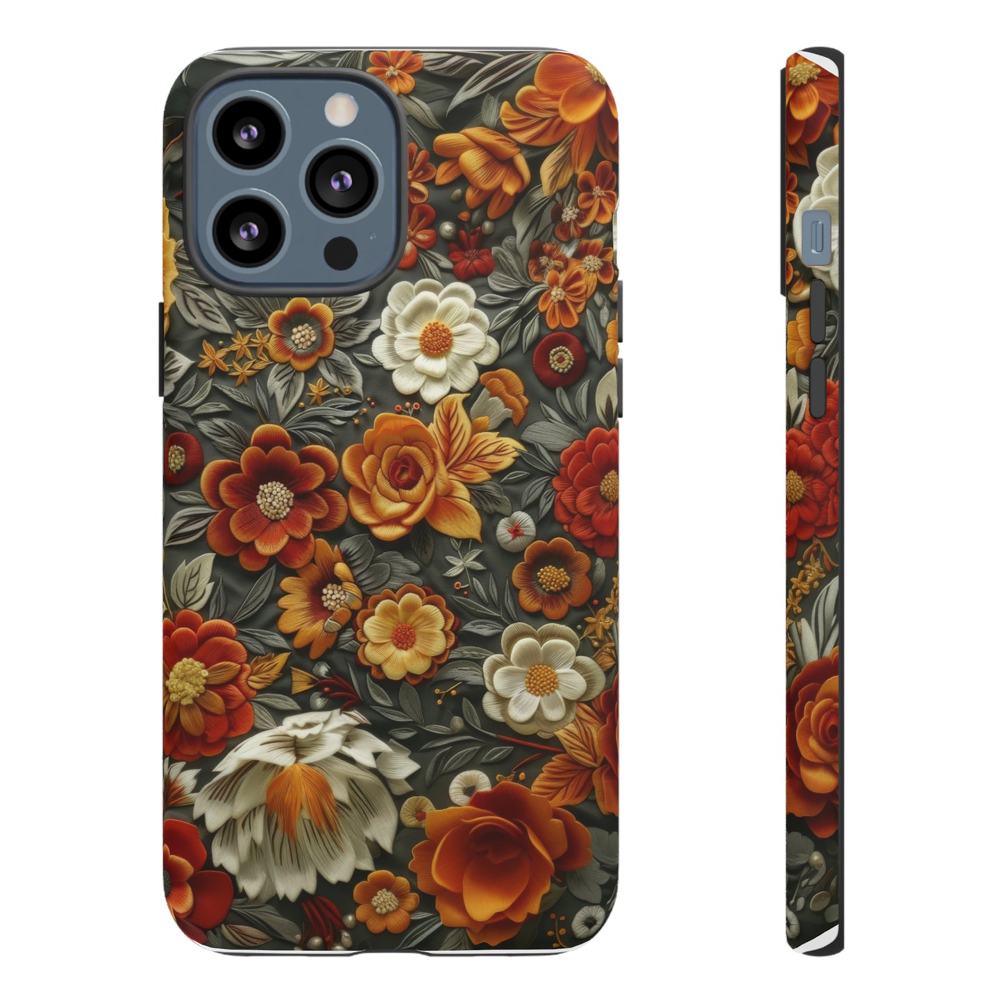 Custodia per iPhone con fiori autunnali, calda eleganza floreale, custodia protettiva stagionale, custodie per telefoni resistenti