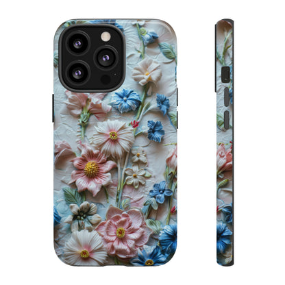 Florale Handyhülle, 3D Blumentextur Handyhülle, Schützendes &amp; stylisches Smartphone Accessoire, Robuste Handyhüllen 